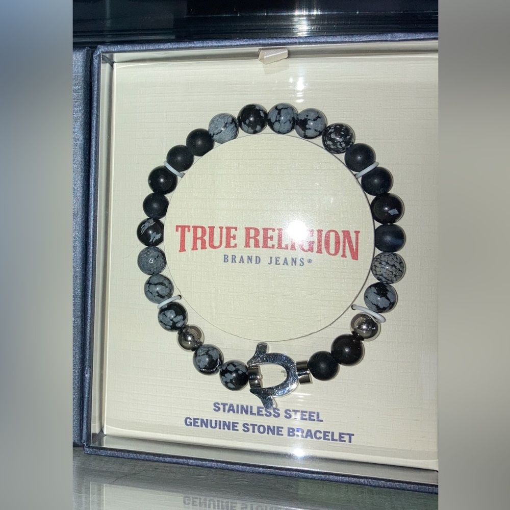 NWT True Religion Stone and Steel Bracelet